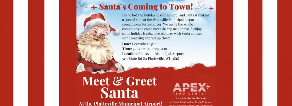 Santa Meet & Greet at Platteville Municipal Airport on December 14